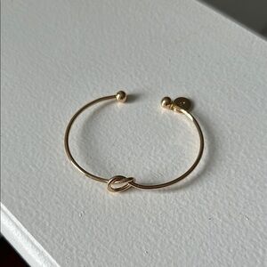 NEW Gold Minimalist Knot Bracelet with C initial